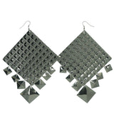 Silver-Tone Metal Dangle-Earrings #LQE926