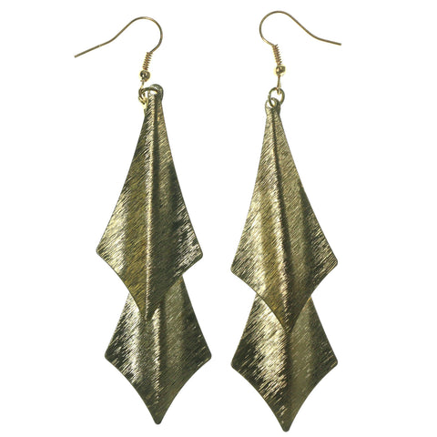 Gold-Tone Metal Drop-Dangle-Earrings #LQE940