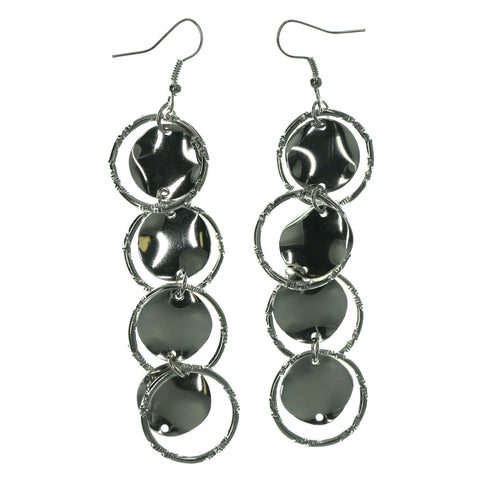 Silver-Tone Metal Drop-Dangle-Earrings #LQE944