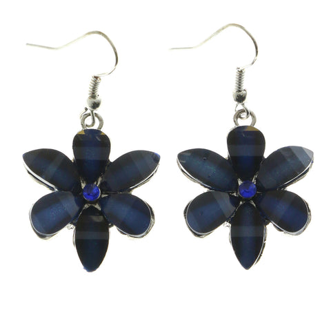 Mi Amore Dangle-Earrings Silver-Tone/Blue