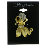 Poodle Brooch Pin With Crystal Accents Gold-Tone & Silver-Tone Colored #LQP125