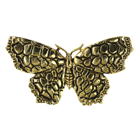 Butterfly Brooch-Pin Gold-Tone & Black Colored #LQP1298