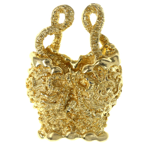 Bustier Bow Brooch-Pin Gold-Tone #LQP1309