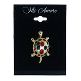 Turtle Brooch-Pin Colorful & Gold-Tone Colored #LQP1461