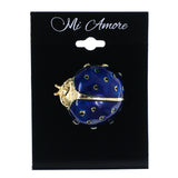 Ladybug Brooch-Pin Blue & Gold-Tone Colored #LQP1463