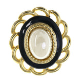 Gold-Tone & Multi Colored Metal Brooch-Pin With Bead Accents #LQP1465