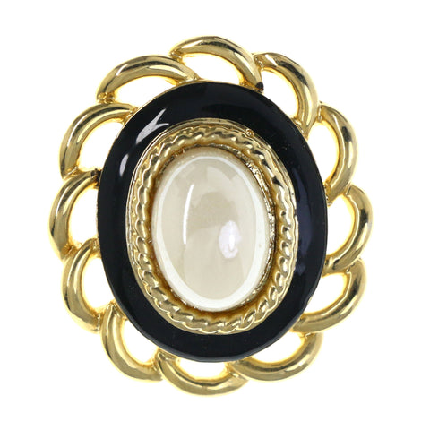 Gold-Tone & Multi Colored Metal Brooch-Pin With Bead Accents #LQP1465