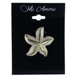 Starfish Nautical Brooch-Pin Pink & Gold-Tone Colored #LQP1477