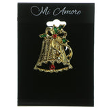 Bell Brooch Pin With Colorful Accents  Gold-Tone Color #LQP16