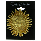 Sun Face Brooch Pin Gold-Tone Color  #LQP173
