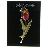 Tulip Brooch Pin Gold-Tone & Pink Colored #LQP200