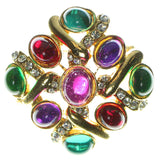 Artistic Brooch Pin With Crystal Accents  Gold-Tone Color #LQP21
