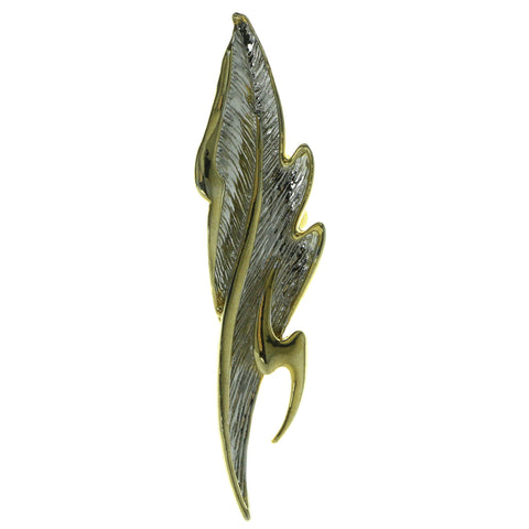 Feather Brooch-Pin Gold-Tone & Silver-Tone Colored #LQP228