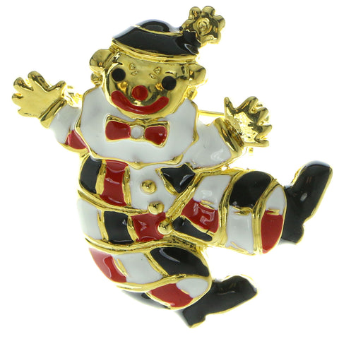 Clown Brooch-Pin Gold-Tone & Multi Colored #LQP230