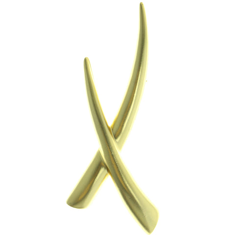 X Brooch-Pin Gold-Tone Color  #LQP263