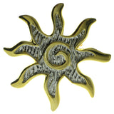 Sun Design Brooch-Pin Gold-Tone & Silver-Tone Colored #LQP296