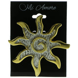 Sun Design Brooch-Pin Gold-Tone & Silver-Tone Colored #LQP296