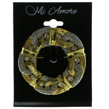 Wreath Brooch-Pin With Crystal Accents Gold-Tone & Silver-Tone Colored #LQP316