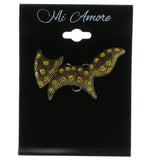 Fox Brooch-Pin With Crystal Accents Gold-Tone & Yellow #LQP334