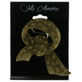 Gold-Tone & Yellow Colored Metal Brooch-Pin With Crystal Accents #LQP342