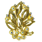 AB Finish Bouquet Brooch-Pin With Crystal Accents Gold-Tone & Multi Colored #LQP344