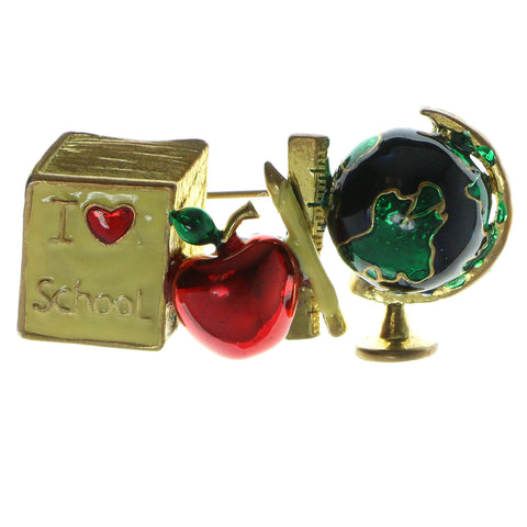 Scool Supplies Brooch-Pin Gold-Tone & Multi Colored #LQP428