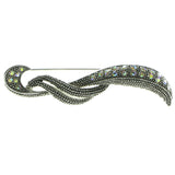AB Finish Brooch-Pin With Crystal Accents Silver-Tone & Multi Colored #LQP486