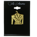 Women's Jacket Brooch-Pin Gold-Tone Color  #LQP503