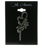 Heart Brooch-Pin Silver-Tone Color  #LQP512