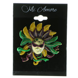 Masquerade Brooch-Pin Gold-Tone & Multi Colored #LQP552