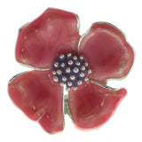 Flower Brooch-Pin Silver-Tone & Pink Colored #LQP644
