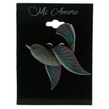 Birds Brooch-Pin Silver-Tone & Multi Colored #LQP800