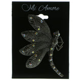 AB Finish Dragonfly Brooch Pin With Crystal Accents Silver & Multi-color Colored #LQP82