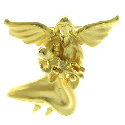 Angel Baby Brooch-Pin Gold-Tone Color  #LQP907