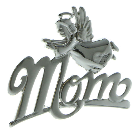 Mom Angel Brooch-Pin Silver-Tone Color  #LQP953