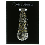 Silver & Gold Colored Metal Brooch Pin #LQP95