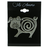 Pig Brooch-Pin Silver-Tone Color  #LQP969