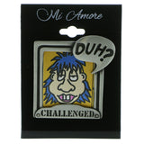 Picture Frame Humorous Brooch-Pin Silver-Tone Color  #LQP977