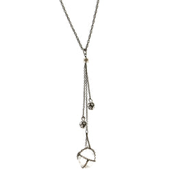Adjustable Length Statement-Necklace With Crystal Accents  Black Color #3271