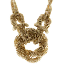 Adjustable Length Statement-Necklace Gold-Tone Color  #3276