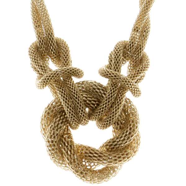 Adjustable Length Statement-Necklace Gold-Tone Color  #3276