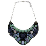 Adjustable Length Bib-Necklace With Crystal Accents  Colorful #3282