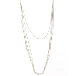 Silver-Tone Metal Layered-Necklace #3270