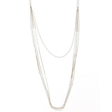Silver-Tone Metal Layered-Necklace #3270