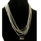 Silver-Tone Metal Layered-Necklace #3279