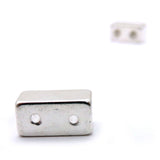 Magnetic Clasp 2 Hole Silver Plated Set Of 10 MC03