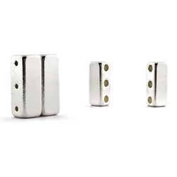 Magnetic Clasp 3 Hole Silver Plated set of 10 MC08