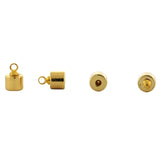 6mm Loop End Barrel Magnetic Clasp Set Of 10 Gold Plated MC18