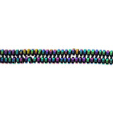 4mm Magnetic Hematite Rondelle Rainbow MH41