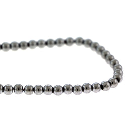 6mm Magnetic Hematite Round Silverplate Mh57